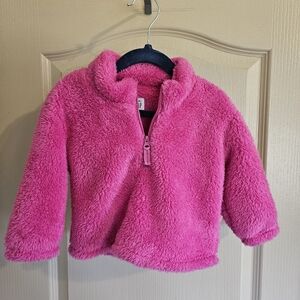 Girls Baby GAP Faux Fur 1/4 Zip Pullover Sweater 12-18mos